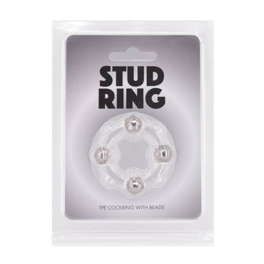 Stud Ring - Clear Cock Ring with Metal Beads