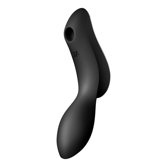 Satisfyer Curvy Trinity 2 - Black - Black USB Rechargeable Air Pulse Stimulator & Vibrator