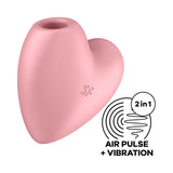 Satisfyer Cutie Heart - Light Red - Light Red USB Rechargeable Air Pulsation Stimulator with Vibration