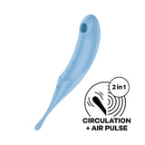 Satisfyer Twirling Pro - Blue USB Rechargeable Air Pulse & Point Clitoral Stimulator