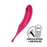 Satisfyer Twirling Pro - Red USB Rechargeable Air Pulse & Point Clitoral Stimulator