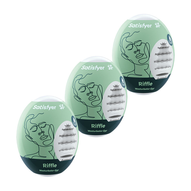 Satisfyer Masturbator Eggs - Riffle 3 Pack - Set of 3 Stroker Sleeves
