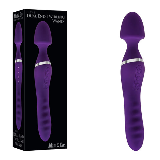 Adam & Eve THE DUAL END TWIRLING WAND - Purple 25 cm USB Rechargeable Massager Wand