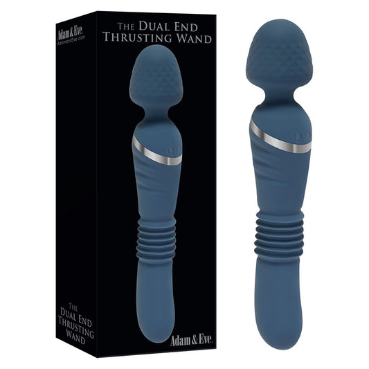 Adam & Eve The Dual End Thrusting Wand - Blue 23.8 cm Massager Wand & Thrusting Vibrator