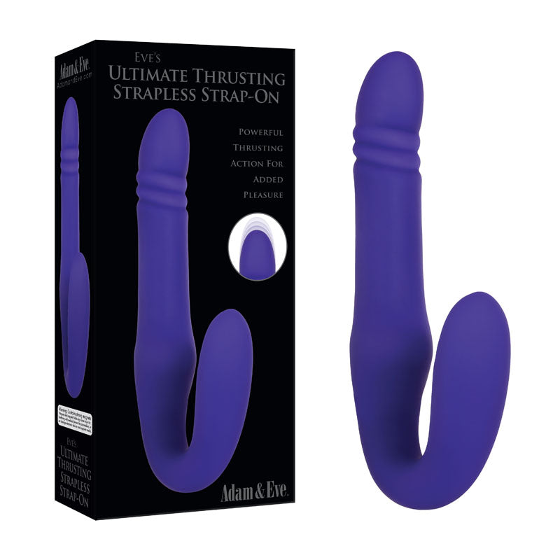 Adam & Eve EVE'S ULTIMATE THRUSTING STRAPLESS STRAP-ON - Purple 24.8 cm USB Rechargeable Strapless Strap-On