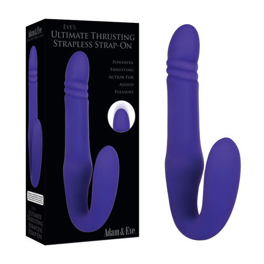 Adam & Eve EVE'S ULTIMATE THRUSTING STRAPLESS STRAP-ON - Purple 24.8 cm USB Rechargeable Strapless Strap-On