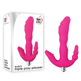 Adam & Eve Eve's Triple Play Pleaser - Pink 17.8 cm Vibrator with Clit & Anal Stims