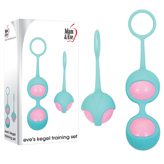Adam & Eve Eve's Kegel Training Set - Teal/Pink Kegel Trainers - Set of 2