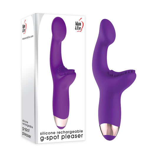 Adam & Eve Silicone Rechargeable G-Spot Pleaser - Purple 19 cm USB Rechargeable Vibrator