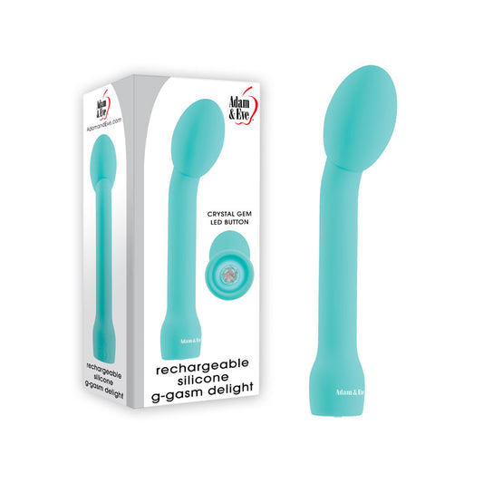 Adam & Eve RECHARGEABLE SILICONE G-GASM DELIGHT - Teal 17.8 cm USB Rechargeable Vibrator