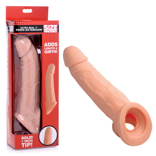 Size Matters Ultra Real 1'' Penis Extension - Flesh 2.5 cm Penis Extension Sleeve