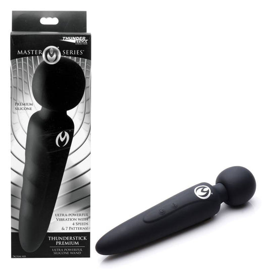 Master Series Thunderstick - Black 24 cm USB Rechargeable Massager Wand