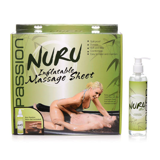 Passion Nuru Inflatable Massage Sheet and Gel Kit - Nuru Massage Set