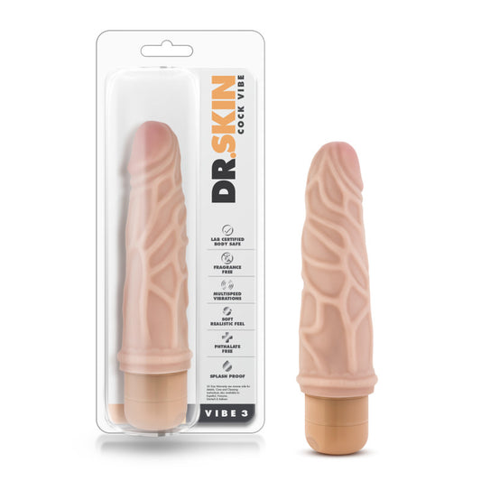 Dr. Skin Cock Vibe 3 - 7.25'' Cock - Flesh 18.4 cm Vibrating Dong
