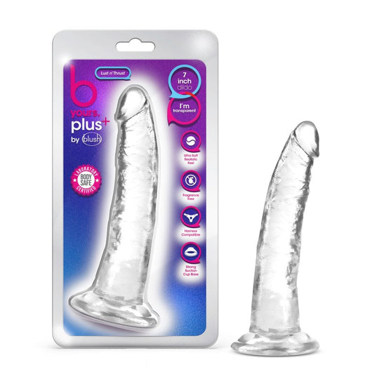 B Yours Plus Lust N Thrust - Clear - Clear 19 cm (7.5'') Dong