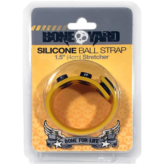 Boneyard Silicone Ball Strap Yellow - Yellow 3-Snap 4 cm Adjustable Ball Stretcher Ring