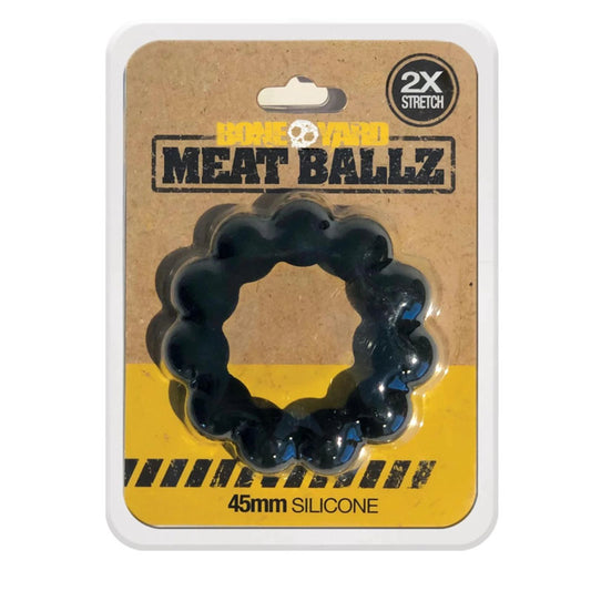 Boneyard Meat Ballz Black - Black 45mm Silicone Cock Ring