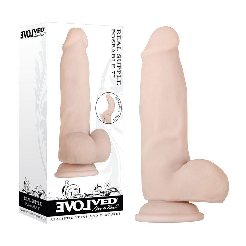 Evolved Real Supple Poseable 7'' - Flesh 17.8 cm Poseable Dong