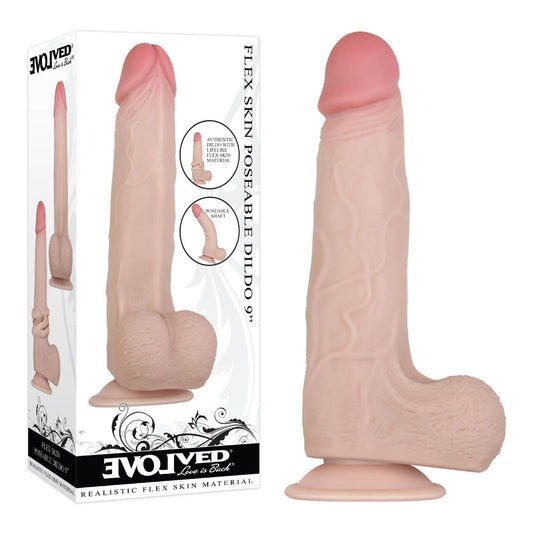Evolved FLEX SKIN POSEABLE DILDO 9'' - Flesh 22.9 cm Dong