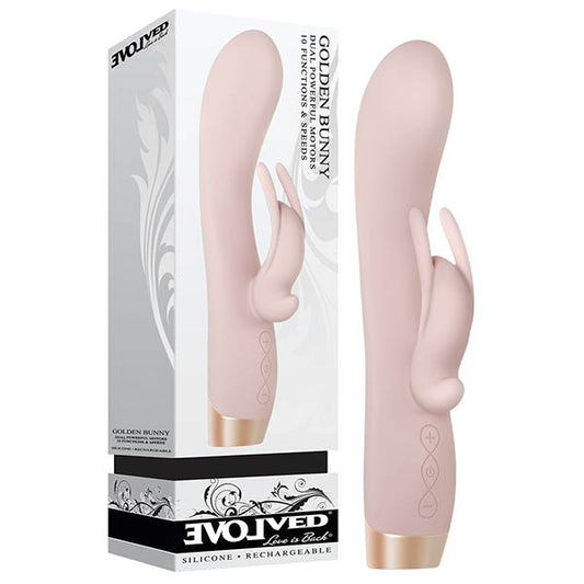 Evolved Golden Bunny - Pink 19.7 cm (7.75'') USB Rechargeable Rabbit Vibrator