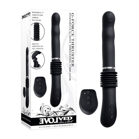 Evolved G-Force Thruster - Black 31.7 cm USB Rechargeable Thrusting Vibrator with Suction Base