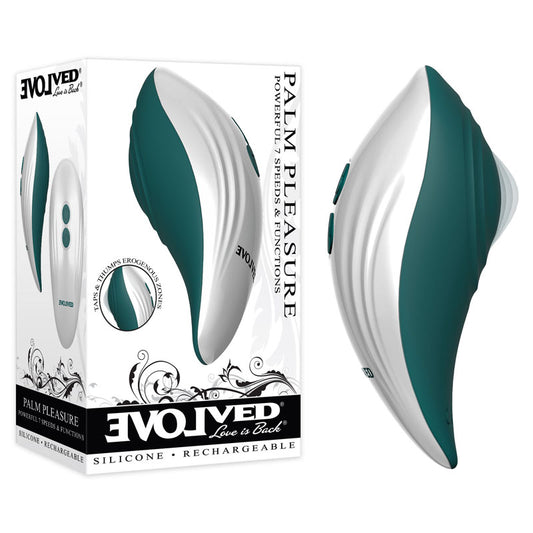 Evolved Palm Pleasure - Green/White USB Rechargeable Stimulator