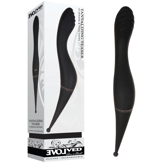 Evolved TANTALIZING TEASER - Black 27.3 cm USB Rechargeable Dual Ended Vibrator