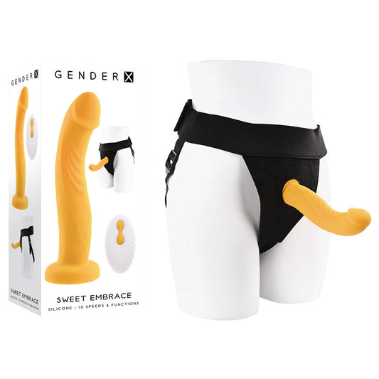 Gender X SWEET EMBRACE - Yellow 17.8 cm USB Rechargeable Strap-On