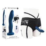 Gender X SNUGGLE UP - Blue 18.2 cm USB Rechargeable Strap-On