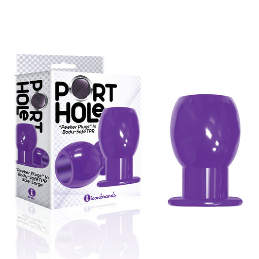 The 9's Port Hole, Hollow Butt Plug - Purple Hollow Butt Plug