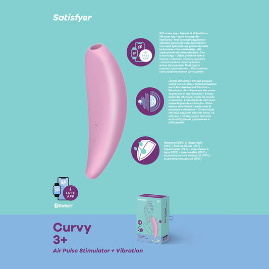 Satisfyer Curvy 3+ - App Contolled Touch-Free USB-Rechargeable Clitoral Stimulator with Vibration