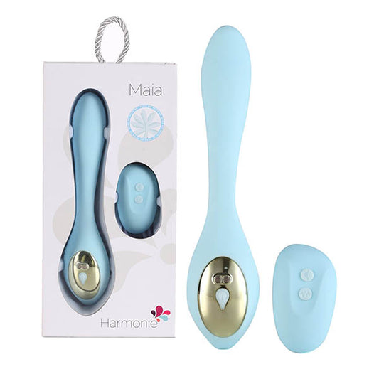 Maia Harmonie - Baby Blue - Baby Blue 21.6 cm USB Rechargeable Vibrator with Wireless Remote