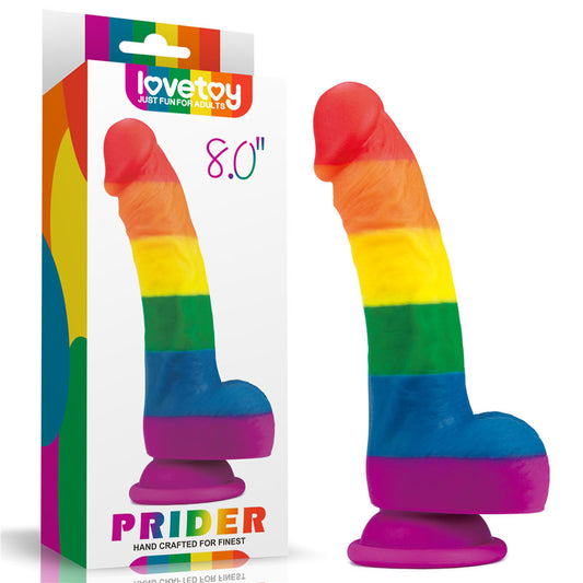 Prider 8'' Dildo - Rainbow 20.3 cm Dong