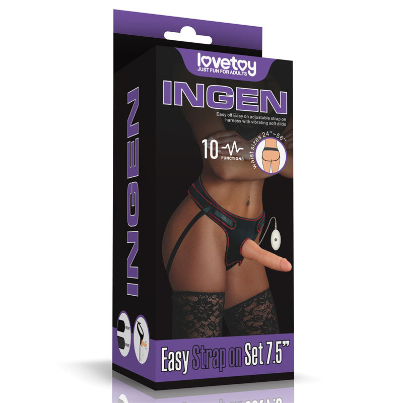 Ingen Vibrating Easy Strap-On Set - Flesh 19 cm (7.5'') Vibrating Strap-On