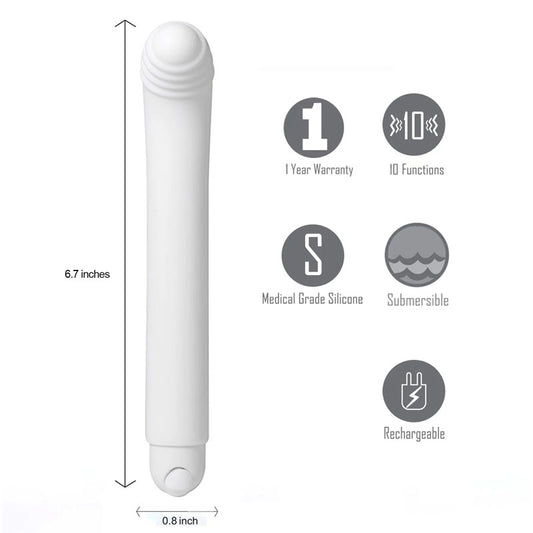 Maia Misty - White 17 cm USB Rechargeable Vibrator