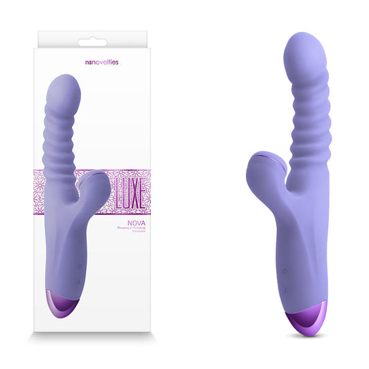 Luxe Nova - Purple - Purple 24.9 cm USB Rechargeable Thrusting Rabbit Vibe