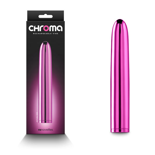 Chroma - Pink - Metallic Pink 17 cm USB Rechargeable Vibrator