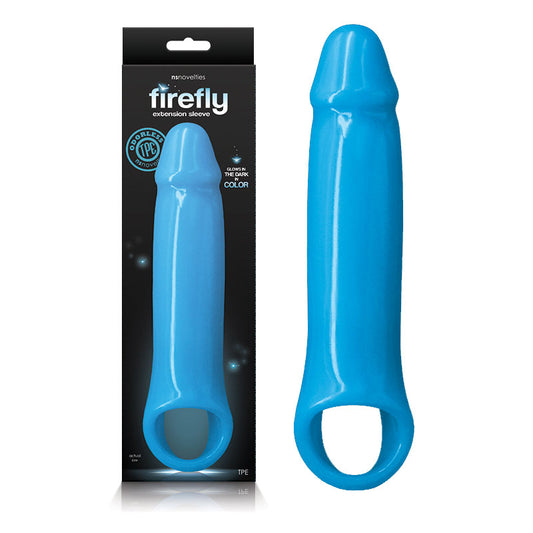Firefly - Fantasy Extenstion - Glow in Dark Blue Large Penis Pextension Sleeve