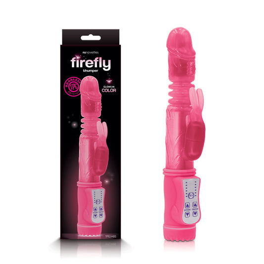Firefly - Thumper - Glow In Dark Pink 23.9 cm Thrusting Rabbit Vibrator