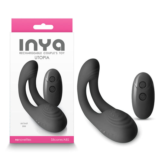 INYA Utopia - Black - Black USB Rechargeable Stimulator with Remote
