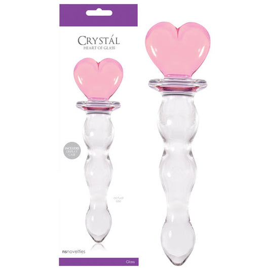 Crystal Heart Of Glass - Pink/Clear 20.3 cm (8'') Glass Dong