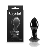 Crystal Gem - Black - Black 9 cm Glass Butt Plug