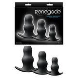 Renegade - Peeker Kit - Black Hollow Butt Plugs - Set of 3 Sizes