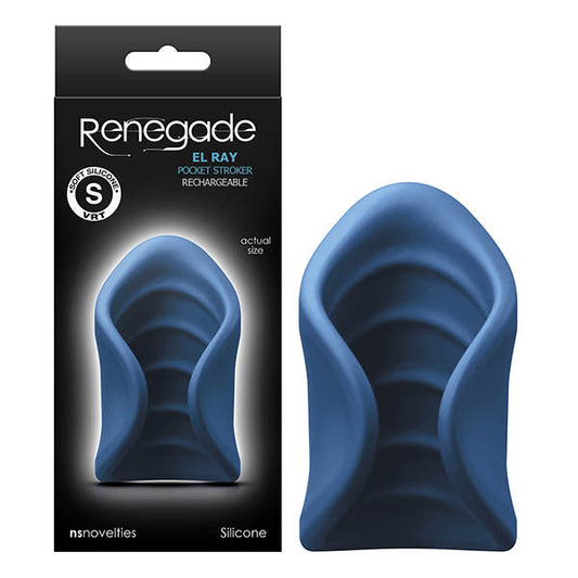 Renegade - El Ray Pocket Stroker - Blue USB Rechargeable Vibrating Stroker