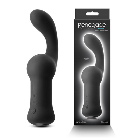 Renegade Curve - Black - Black 19.8 cm Vibrating Prostate Massager