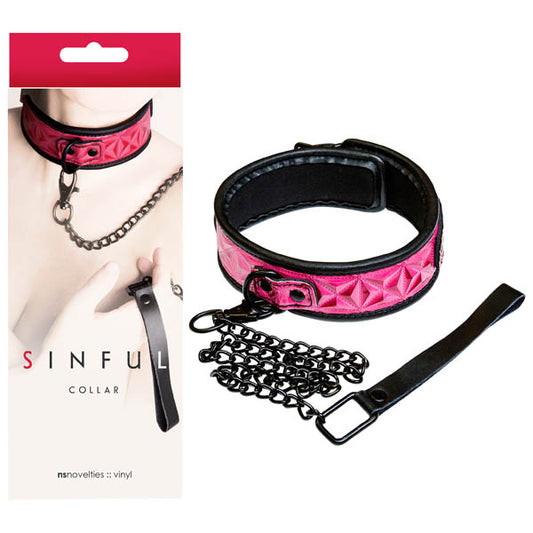 Sinful - Collar - Black/Pink Collar and Leash