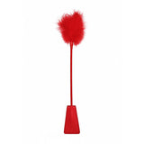 Ouch! Crop With Feather - Red Whip