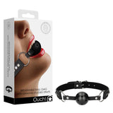 OUCH! Diamond Studded Breathable Ball Gag - Black Mouth Restraint