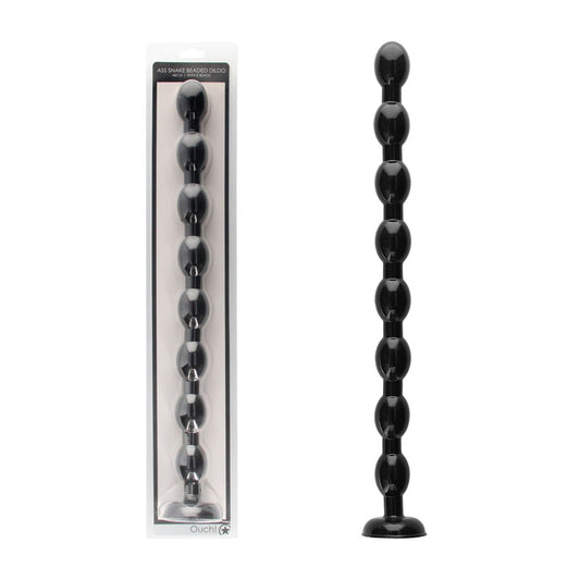 OUCH! Ass Snake Beaded Dildo - 48 cm - Black 48 cm Anal Snake
