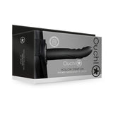 OUCH! Textured Curved Hollow Strap-on - 8in/20cm - Black 20 cm Hollow Strap-On